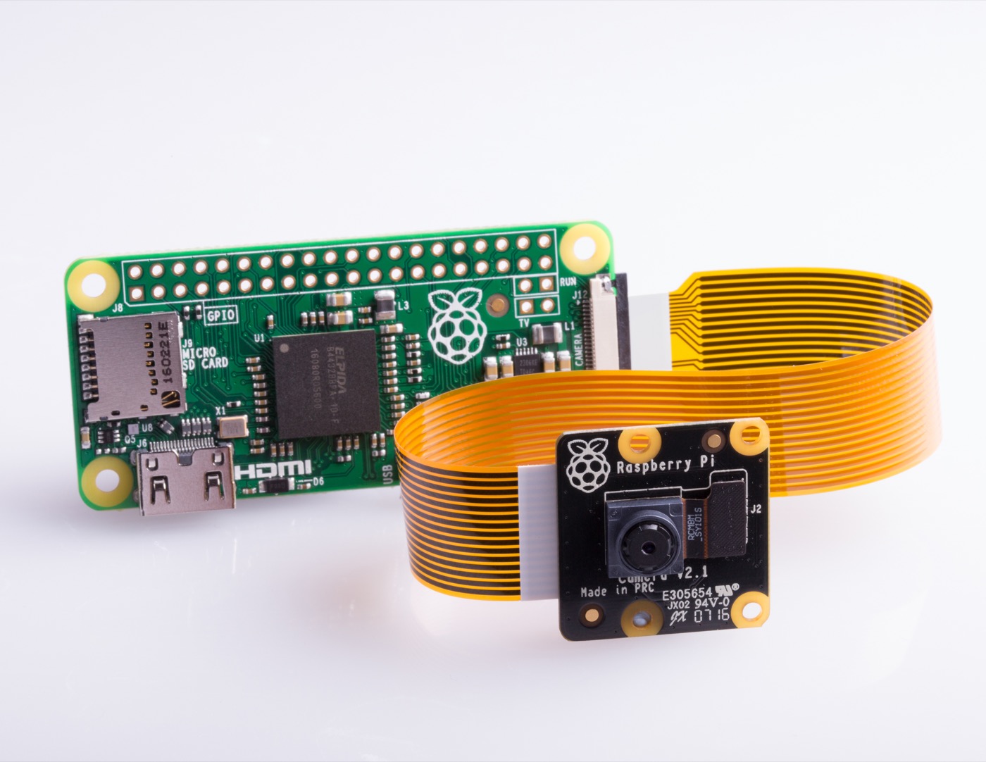 Raspberry Pi Zero with Camera Module v2 on CSI ribbon